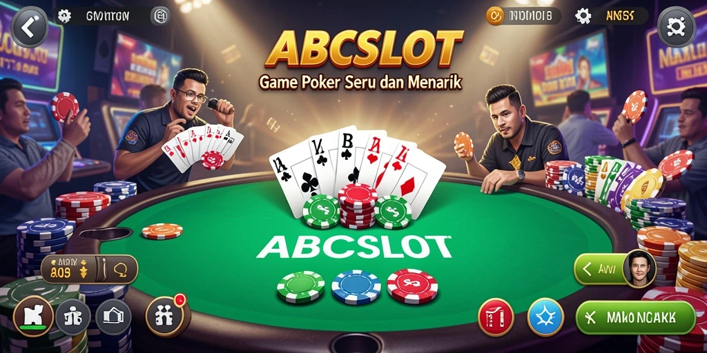 Screenshot gameplay ABCSLOT yang menampilkan aksi seru permainan poker.