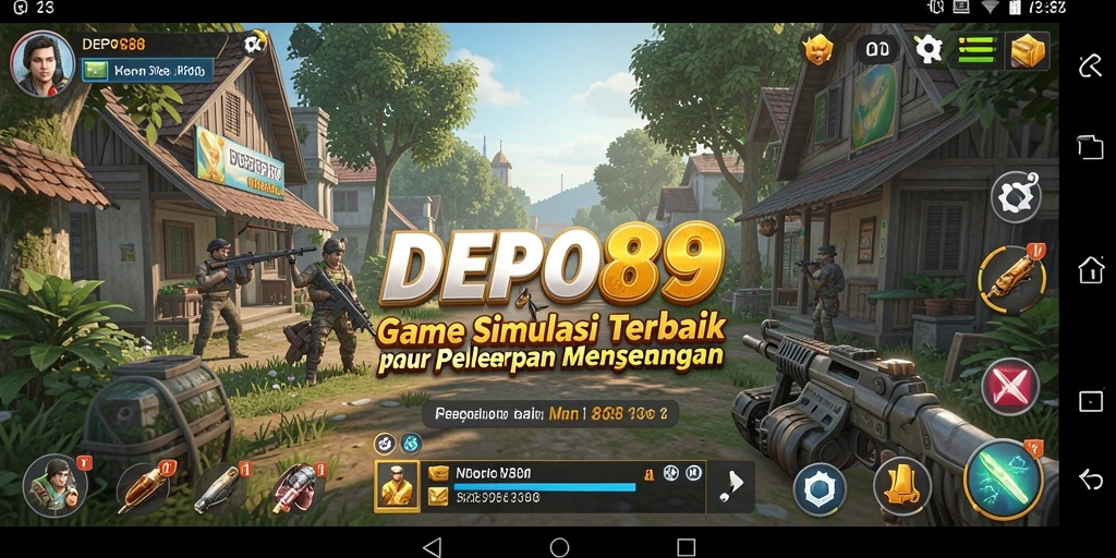 Screenshot gameplay DEPO89 menampilkan dunia simulasi yang dinamis dan interaktif.