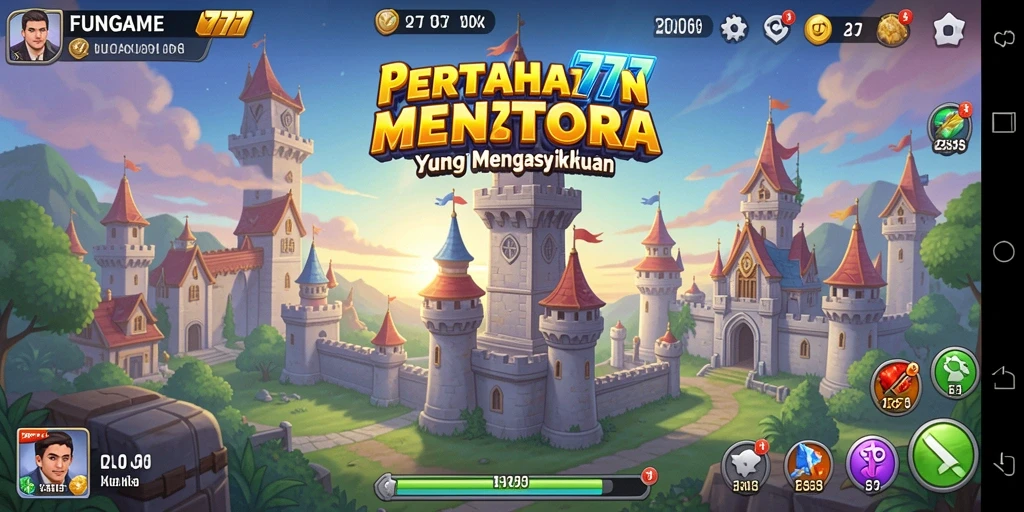 Tampilan gameplay menantang di FUNGAME777 dengan strategi Tower Defense.