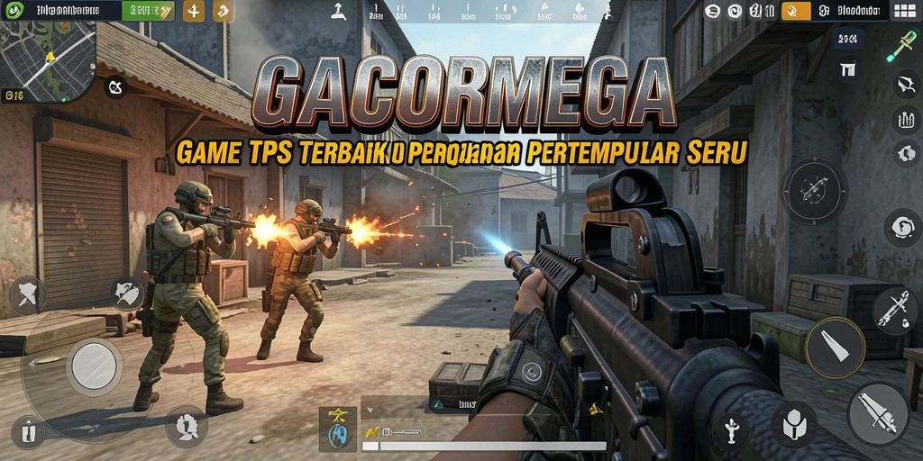 Tampilan screenshot GACORMEGA yang menunjukkan aksi tembak-menembak seru.