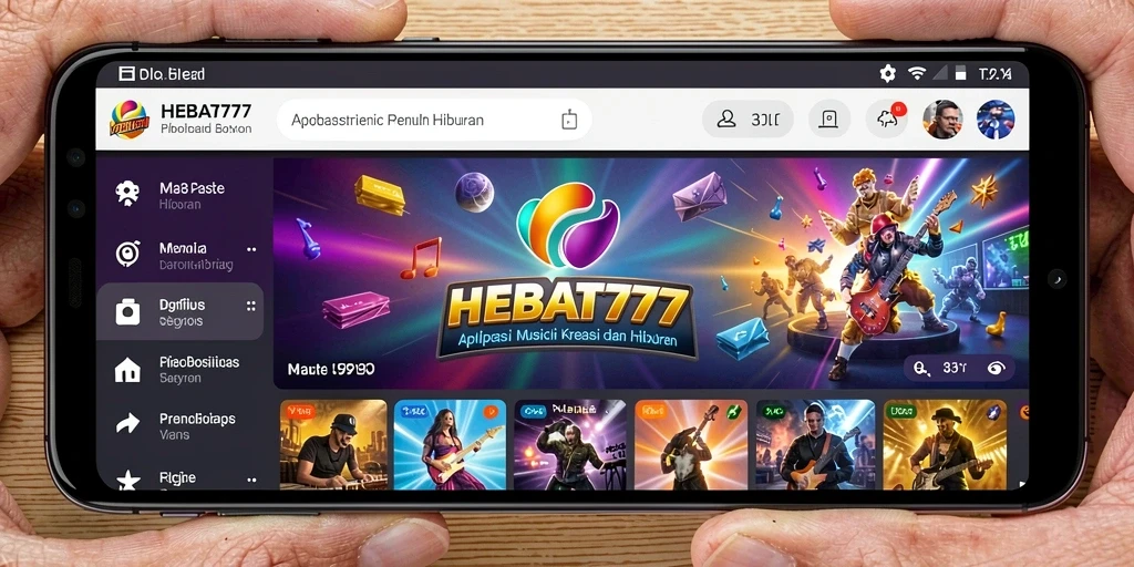 Tampilan gameplay HEBAT777 yang menarik dengan berbagai fitur musik.