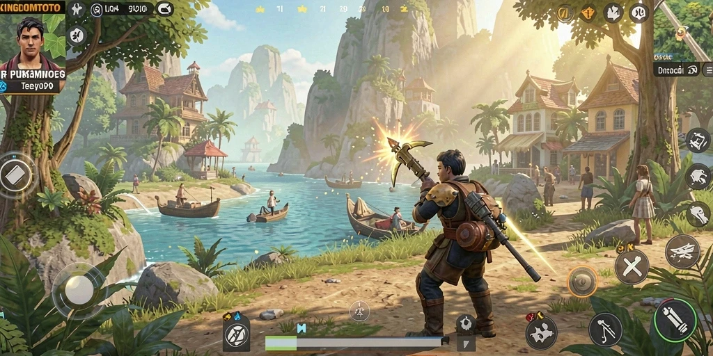 Screenshot gameplay KINGDOMTOTO menampilkan momen eksplorasi yang menarik di dunia terbuka.