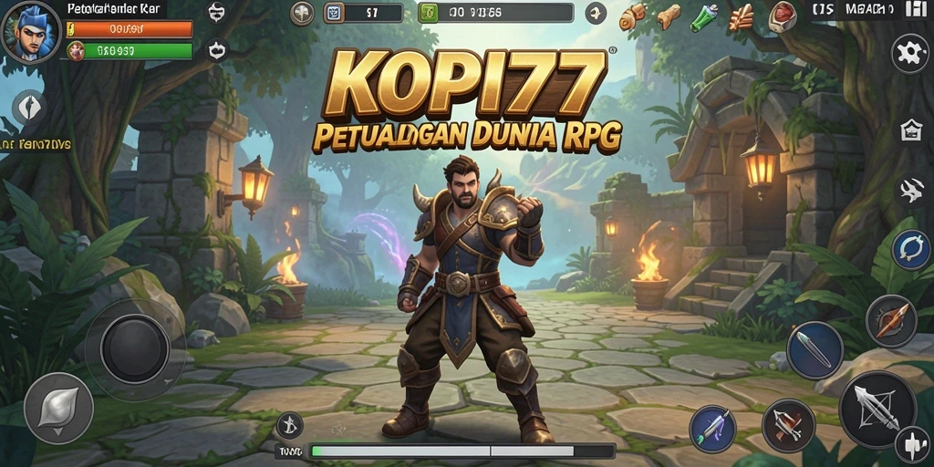 Screenshot gameplay KOPI77 saat pertarungan seru di dunia RPG.