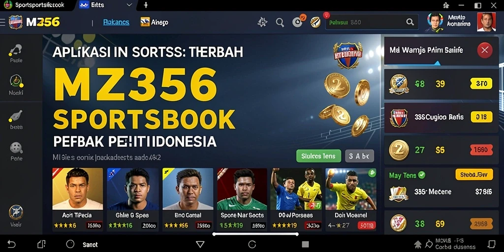 Tampilan screenshot MZ356 yang menampilkan berbagai pilihan taruhan olahraga.