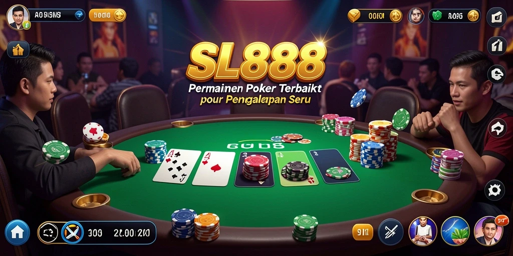 Tampilan screenshot utama SL888 yang menunjukkan gameplay Poker yang mendebarkan.