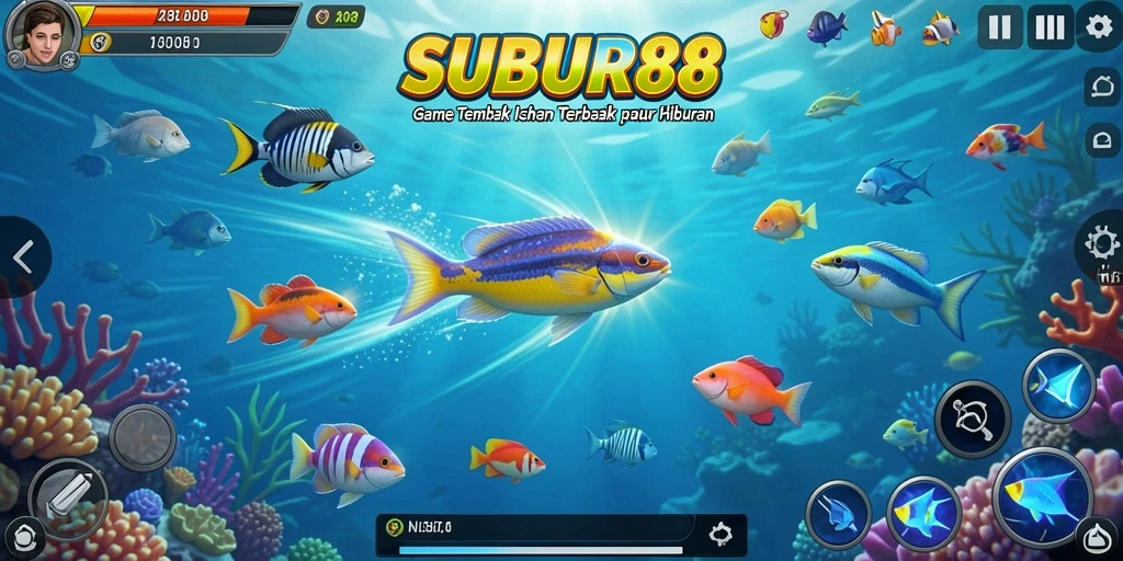 Tampilan menarik dari gameplay Tembak Ikan SUBUR88.