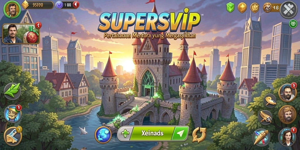 Screenshot dari gameplay menara pertahanan yang menarik.